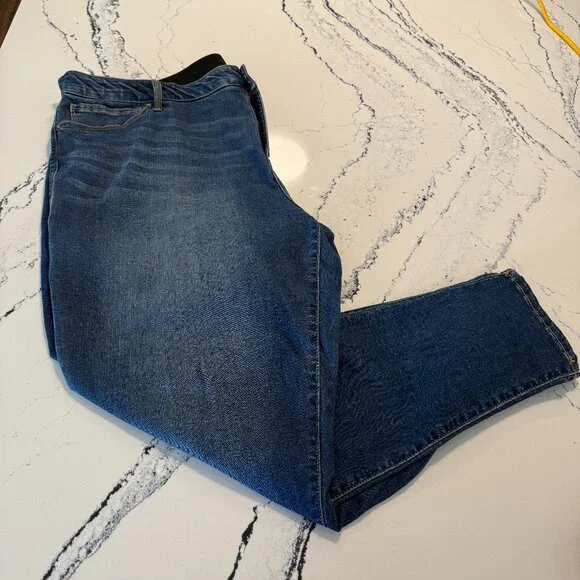 Plus Size Skinny Jeans Lularoe Elastic Waist Deep Blue Stretch Size 24-26 - Picture 1 of 8